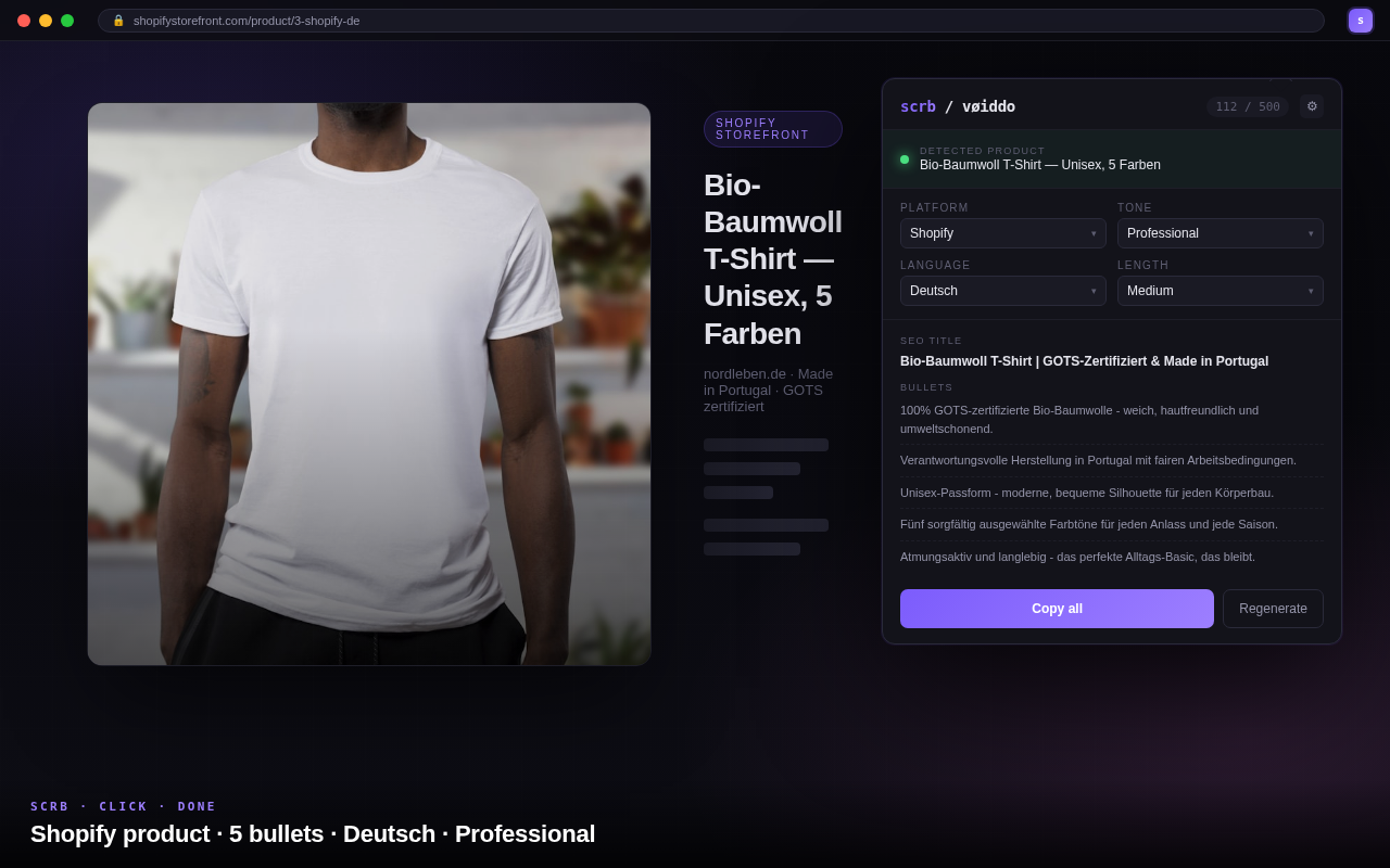 scrb generating Shopify description (DE)